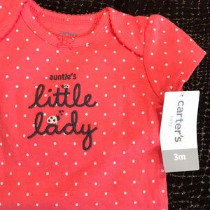 Polka dot onesie with ladybug